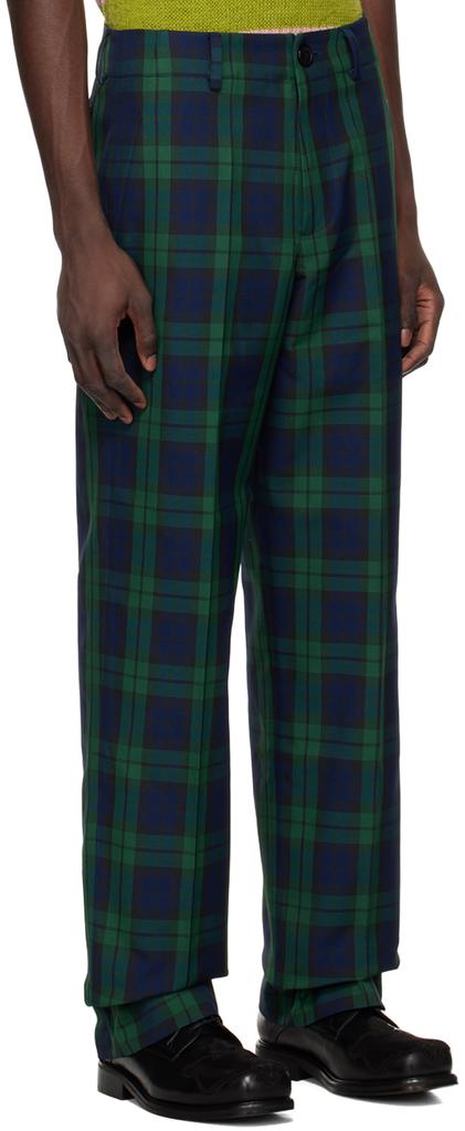 Molly Goddard Navy & Green Nathan Trousers