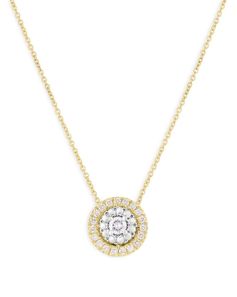 Roberto Coin 18K White & Yellow Gold Siena Diamond Halo Pendant Necklace, 16-18" 1