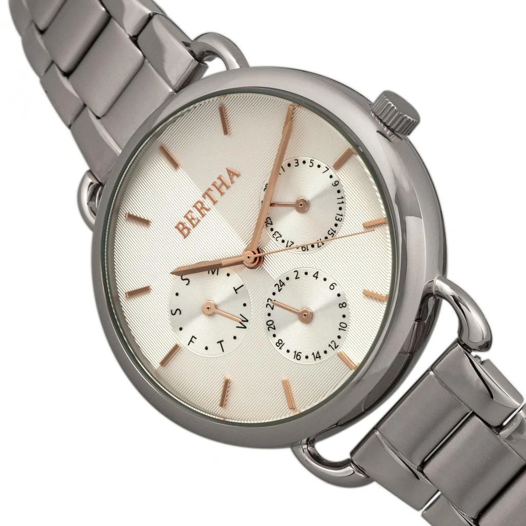 BERTHA Gwen Leather-Band Watch with Day & Date 8