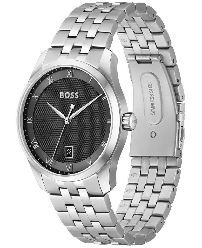 Hugo Boss Men's Principle Quartz Basic Calendar Silver-Tone Stainless Steel Watch 41mm 2