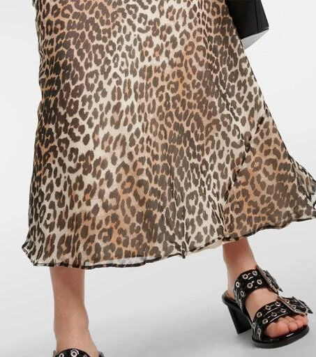 fitted lace wedding dress Point Taken Brown Leopard Print Chiffon Maxi Dress main image 0
