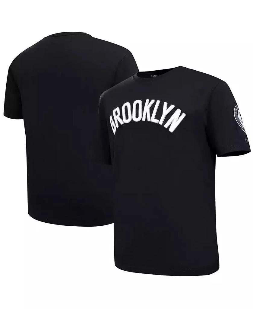 Pro Standard Men's Black Brooklyn Nets Chenille T-shirt 1