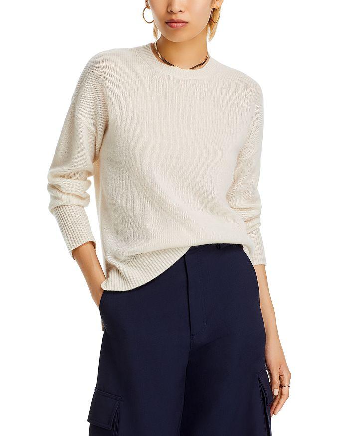 AQUA Cashmere Drop Shoulder High Low Crewneck Sweater - 100% Exclusive