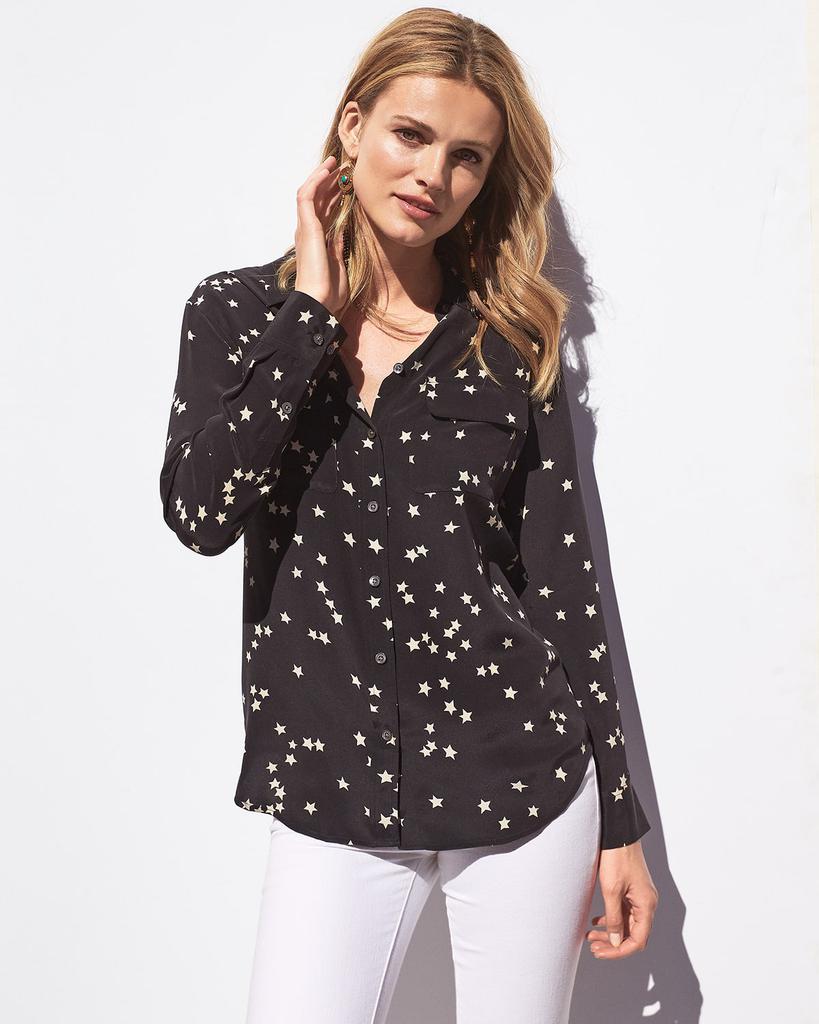 Equipment Slim Signature Star-Print Shirt