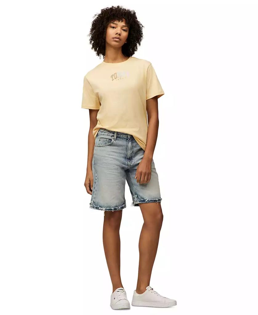 売れ筋商品|||トミーヒルフィガー カットソー トップス レディース Women's Cotton Relaxed Varsity T-Shirt Custard Cream Tommy Jeans Women's Cotton Relaxed Varsity T-Shirt - T