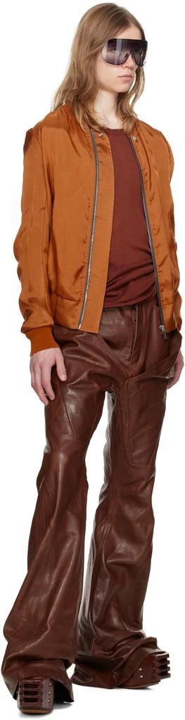 Rick Owens Burgundy Slivered Leather Pants 4