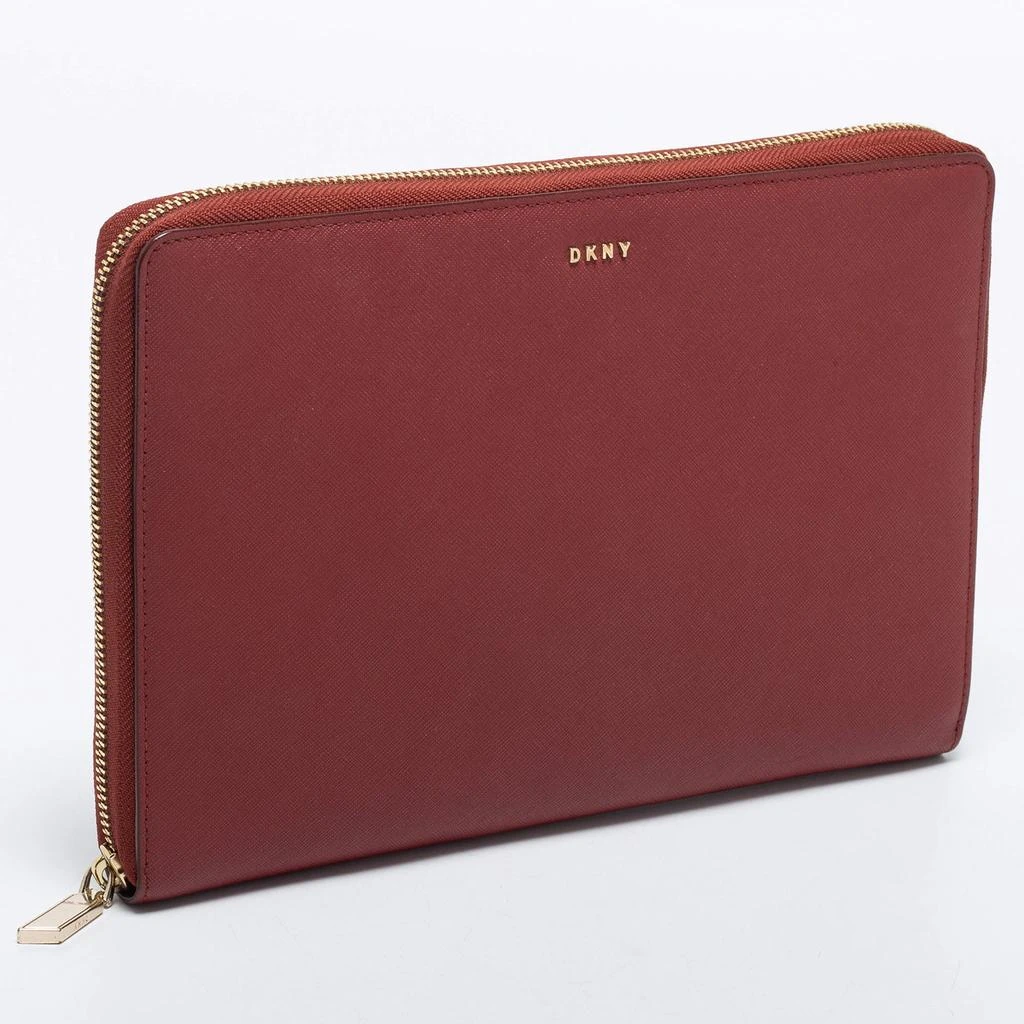 DKNY DKNY Red Leather Large Bryant Zip Around Clutch 3