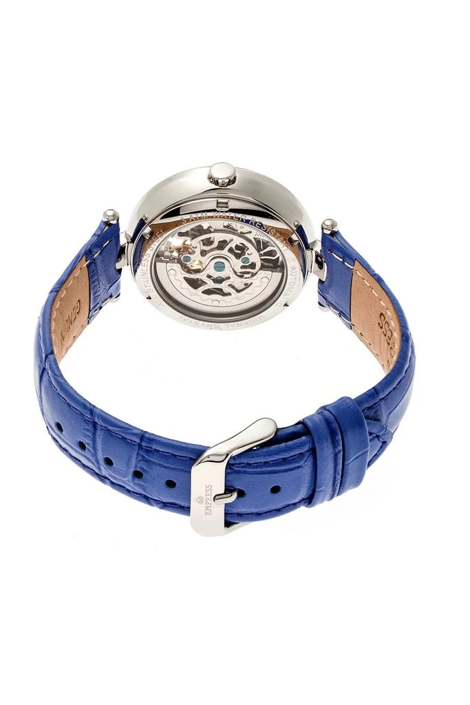 Empress Stella Automatic Semi-Skeleton MOP Leather-Band Watch 2