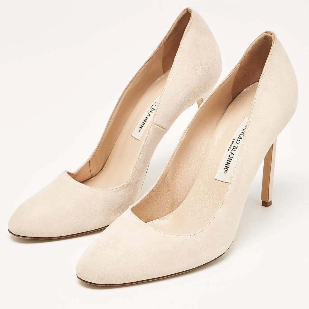 Manolo Blahnik Manolo Blahnik Beige Suede Pointed Toe BB Pumps Size 41 2