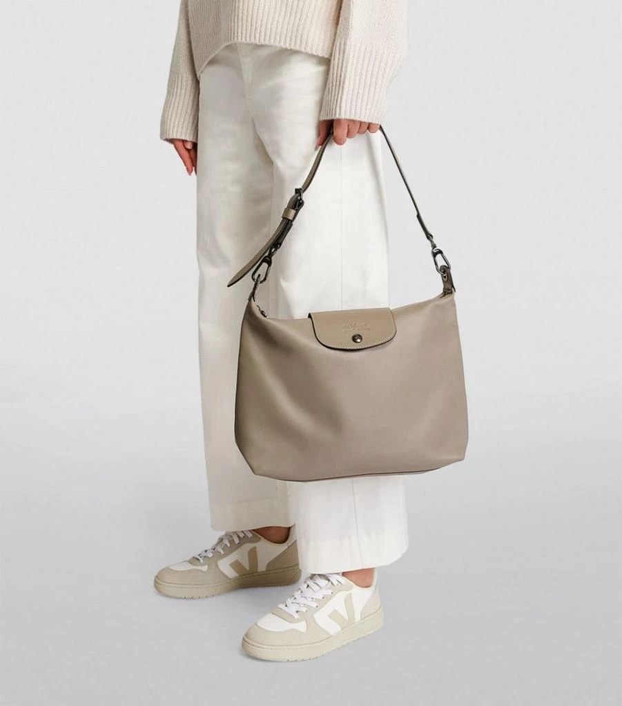 Longchamp Medium Leather Le Pliage Shoulder Bag 5