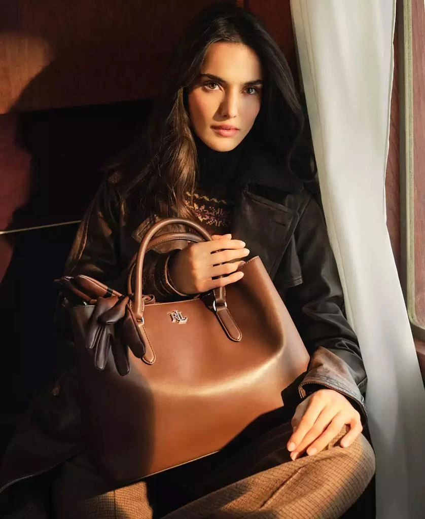 Ralph Lauren Women's Full-Grain Smooth Leather Large Marcy Satchel 10