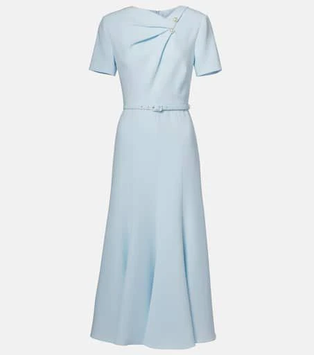 ROLAND MOURET Embellished belted cady midi dress 1