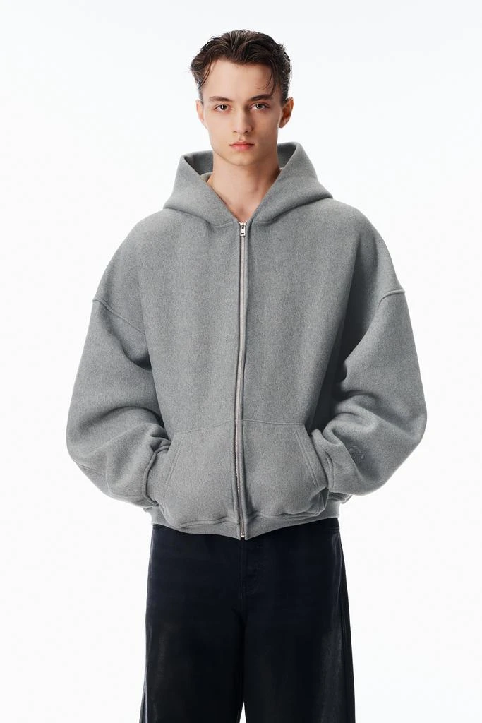 Alexander Wang STAR ZIP UP HOODIE IN DENSE FLEECE 1
