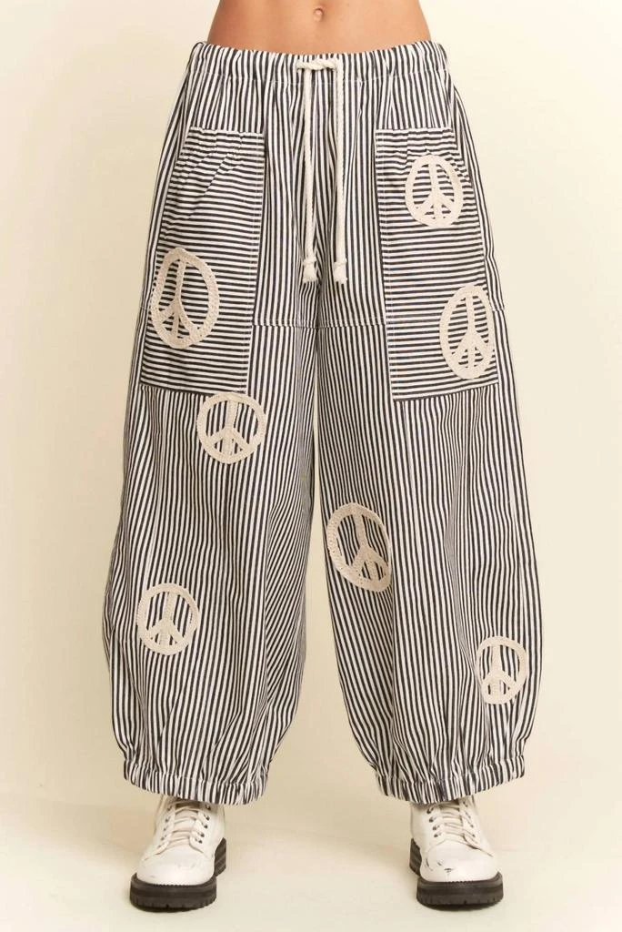 DAVI 
DANI Davi 
Dani - Peace Sign Pinstripe Palazzo Pants
