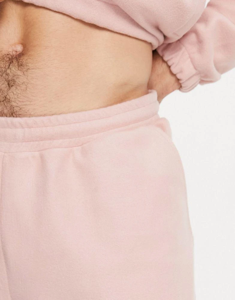 ASOS ASOS DESIGN co-ord oversized joggers in pink fleece 2
