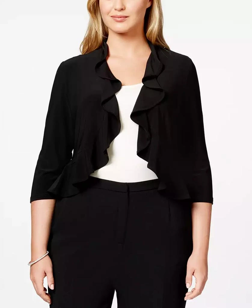R & M Richards Plus Size Ruffled Bolero 1
