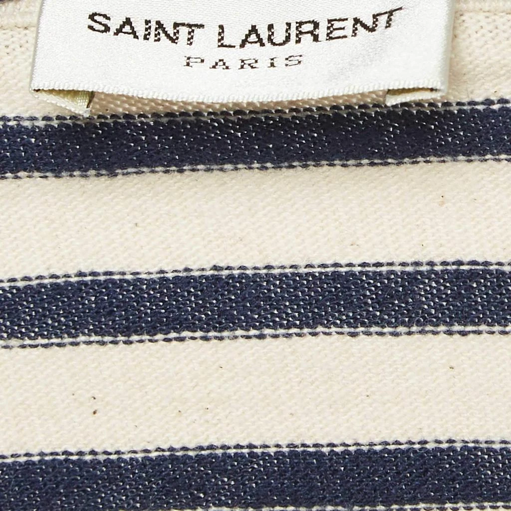 Yves Saint Laurent Saint Laurent Paris Navy Blue/White Stiped Cotton T-Shirt L 4