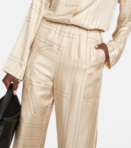 Totême Logo mid-rise silk pants 4