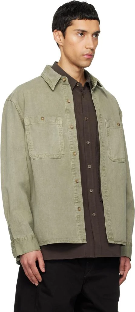 LE17SEPTEMBRE Green Garment-Dyed Denim Shirt 2