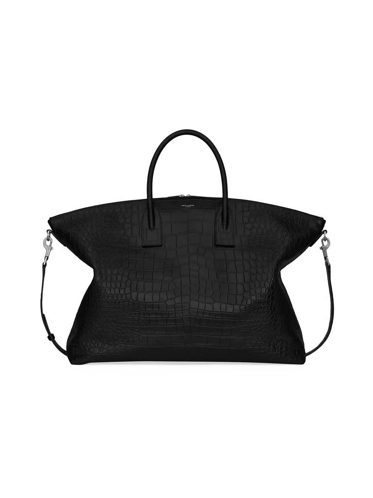 Yves Saint Laurent Giant Bowling Bag in Crocodile-Embossed Leather 1
