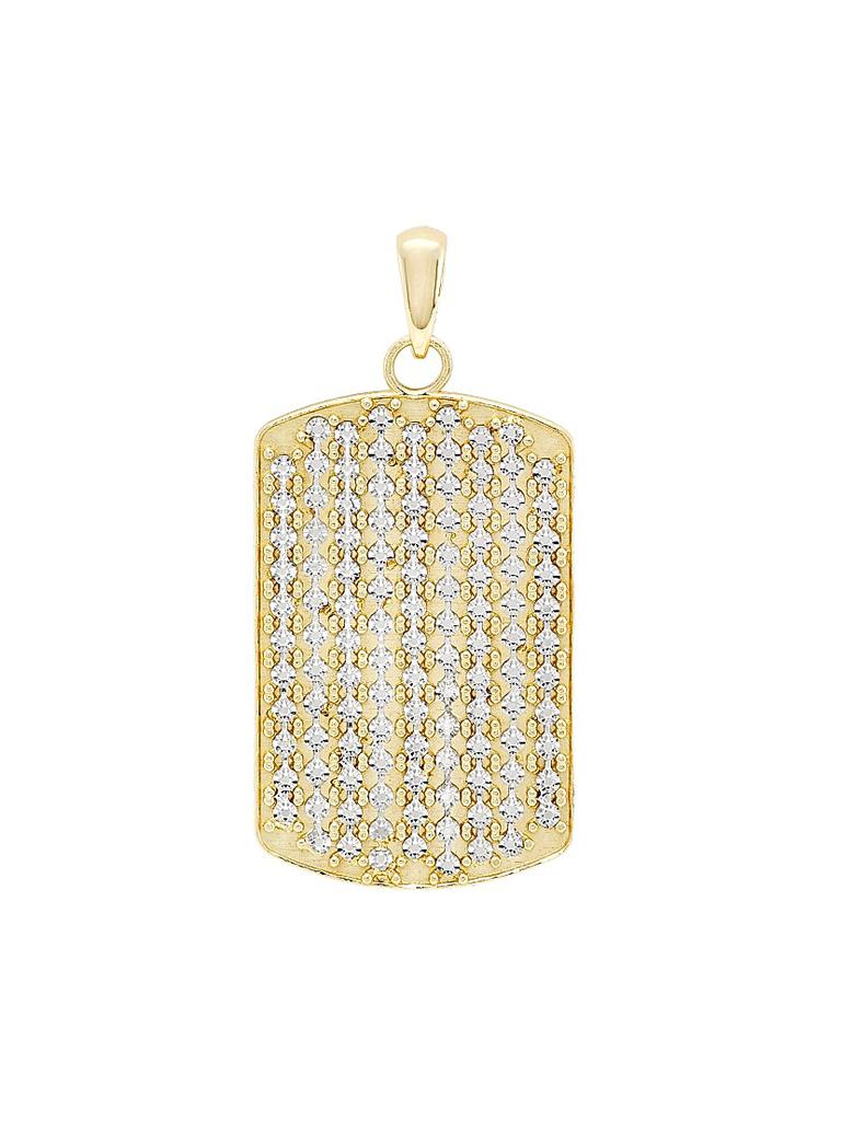 Saks Fifth Avenue Collection 14K Yellow Gold & Cubic Zirconia Dog Tag Pendant