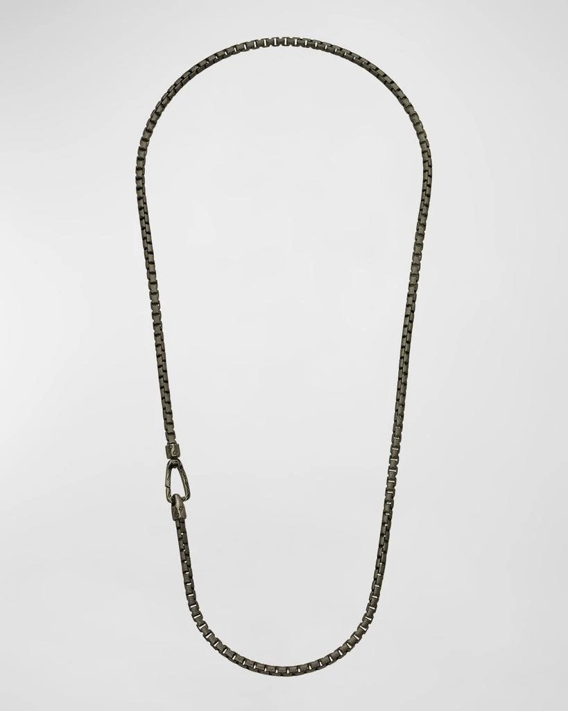 Marco Dal Maso Men's Ulysses Etched Box Chain Necklace in Silver, 57mm 1