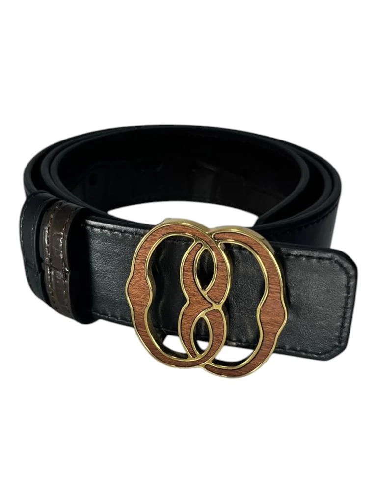 6305270 Croc Embossed Adjustable Reversible Brown Leather  display picture 2