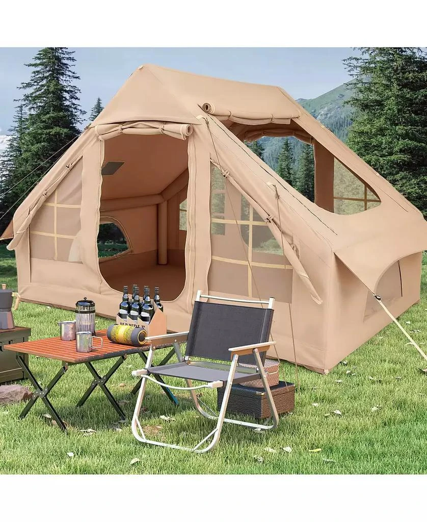 Costway 4-6 People Inflatable Tent with 4 Mesh Screen Windows 2 Doors Skylight Carrying Bag 3