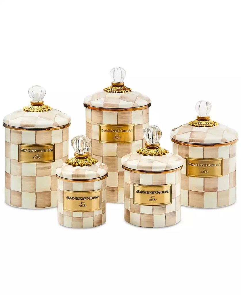 MacKenzie-Childs Mocha Check Small Canister 3