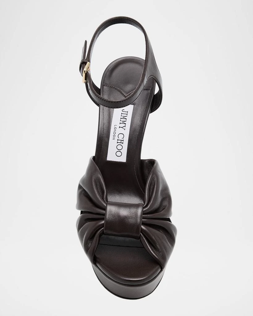 Jimmy Choo Heloise Leather Knot Platform Sandals 5