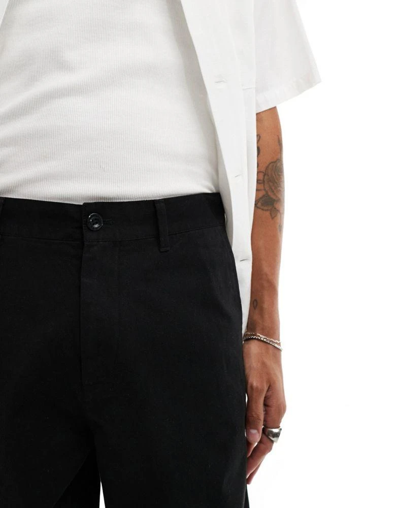 Fred Perry Fred Perry straight leg twill trouser in black 5