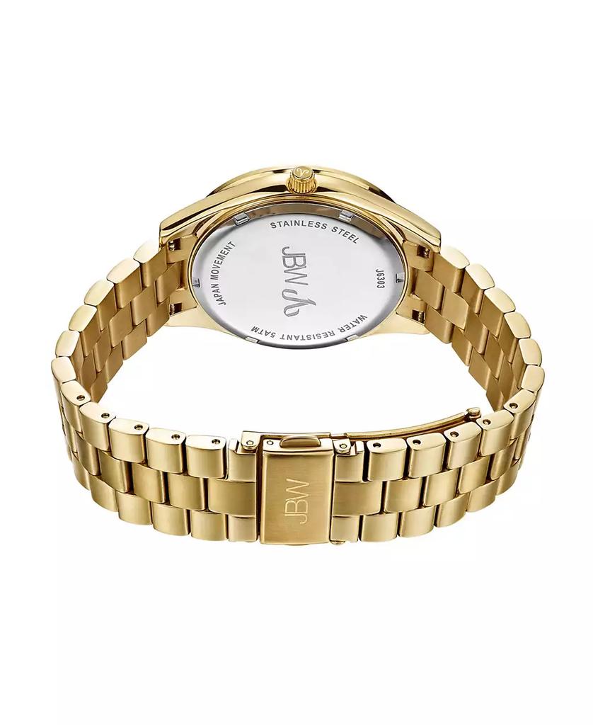 Jbw Women's Mondrian Jewelry Set Diamond (1/6 ct.t.w.) 18k Gold Plated Stainless Steel Watch