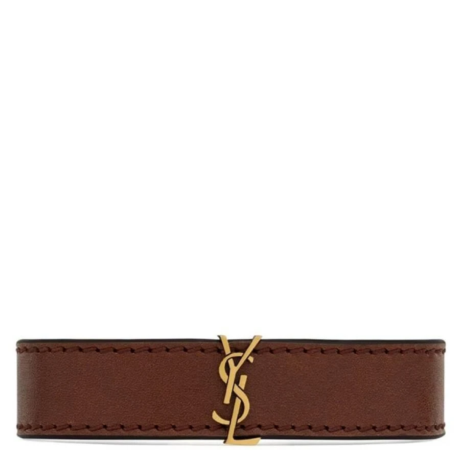 Yves Saint Laurent Cassandre Logo Leather Bracelet