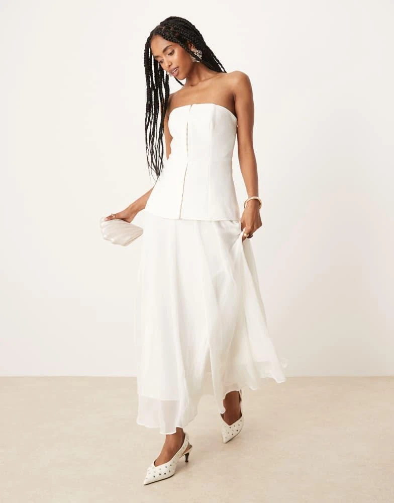 Forever New Forever New hook and eye sheer midaxi dress in cream 1
