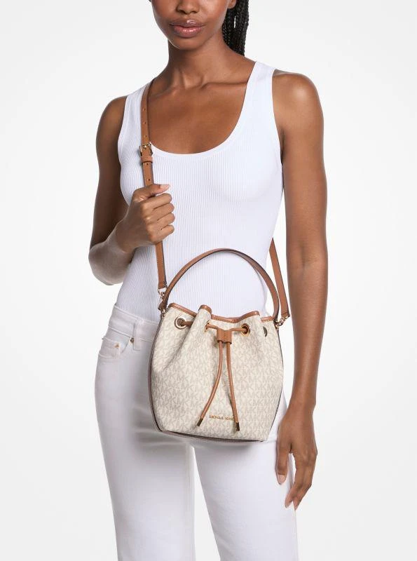 Michael Kors Avery Medium Signature Logo Bucket Messenger Bag 3