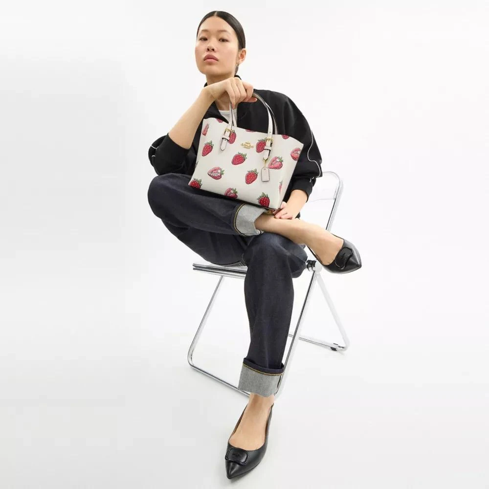 Coach Mollie Tote Bag 25 With Strawberry Print 9