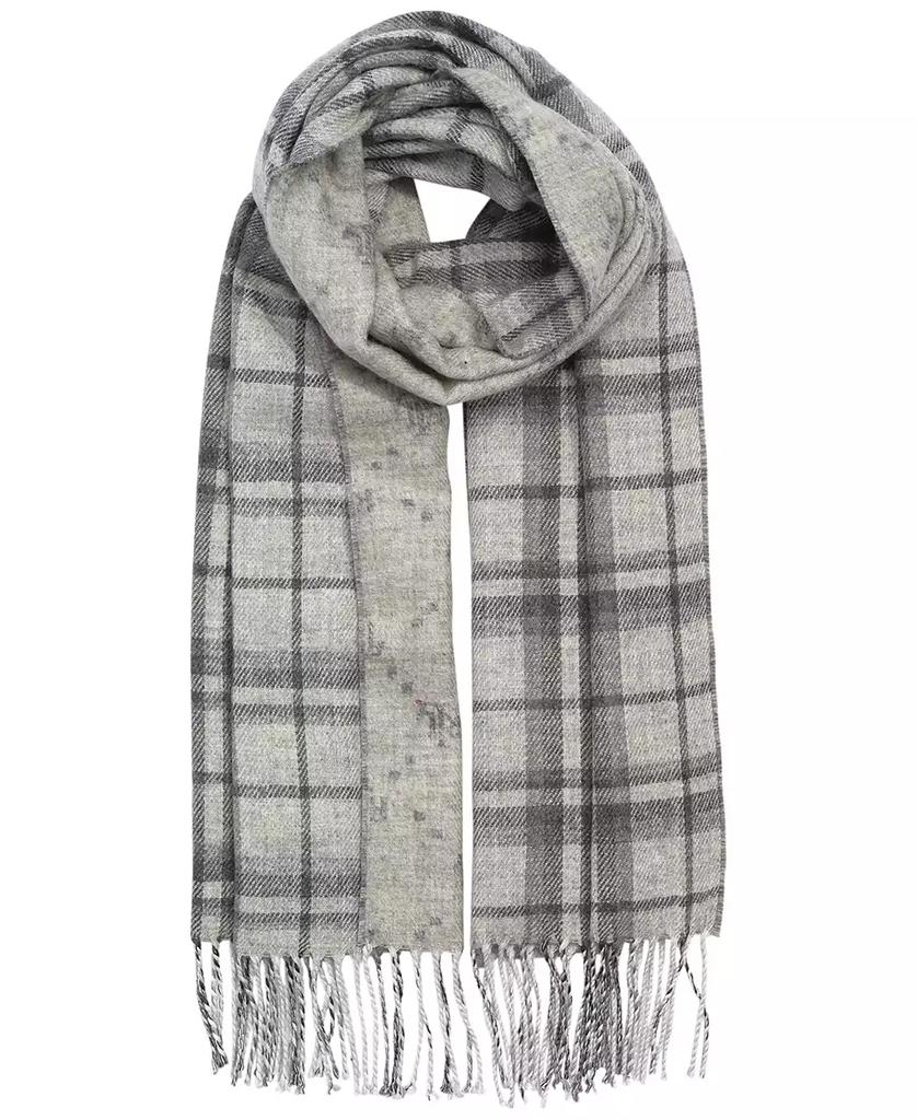 Ralph Lauren Plaid and Logo Double Face Scarf