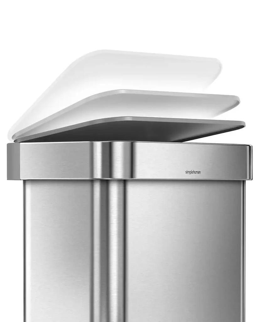 simplehuman 45 Litre Rectangular Step Can with Liner Pocket with Plastic Lid 3