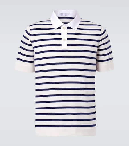 Brunello Cucinelli Striped cotton polo shirt 1