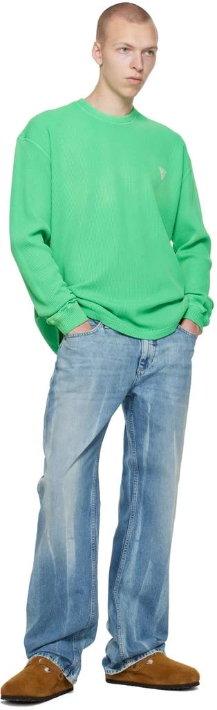 GUESS USA Green Waffle Long Sleeve T-Shirt 4