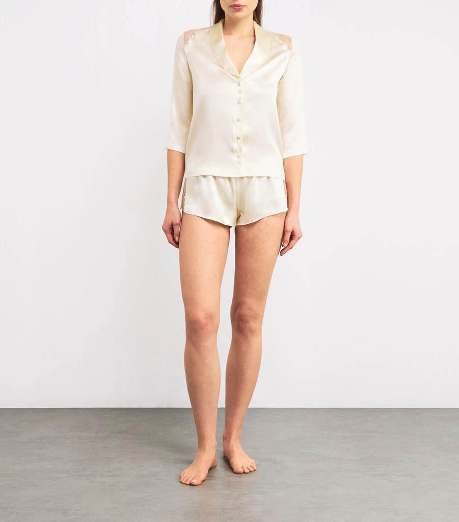 GILDA & PEARL Silk Lace-Detail Shorts 2