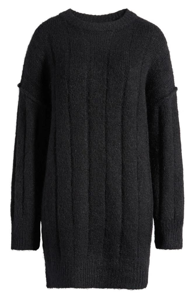 Topshop Rib Long Sleeve Knit Mini Sweater Dress 4