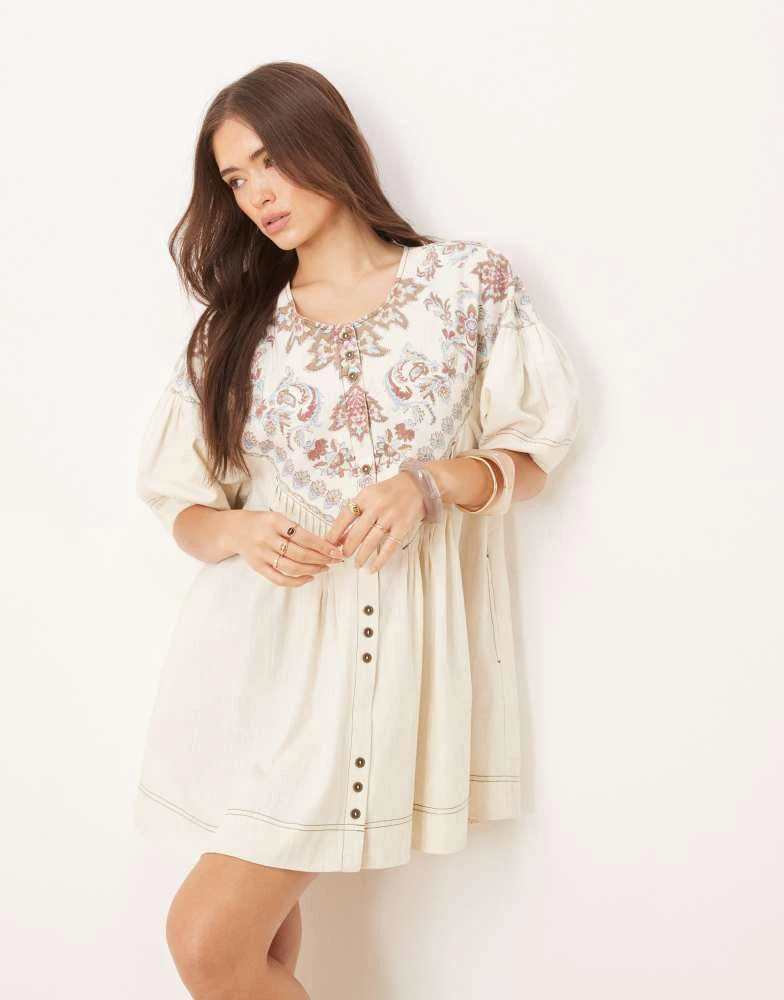 Free People Orson Mini Dress - Ivory Combo Free People Orson Mini Dress - Ivory Combo