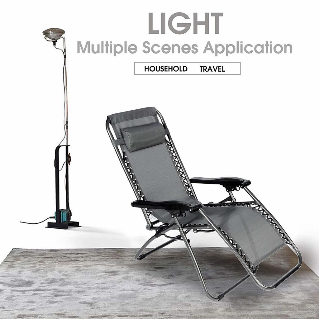 Streamdale Furniture Streamdale Zero Gravity Patio Adjustable Folding Reclining Chair with Pillow