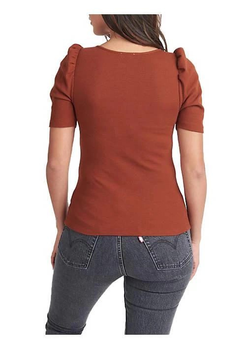 DR2 by Daniel Rainn By Daniel Rainn Puff Sleeve Knit Top Blouse 3
