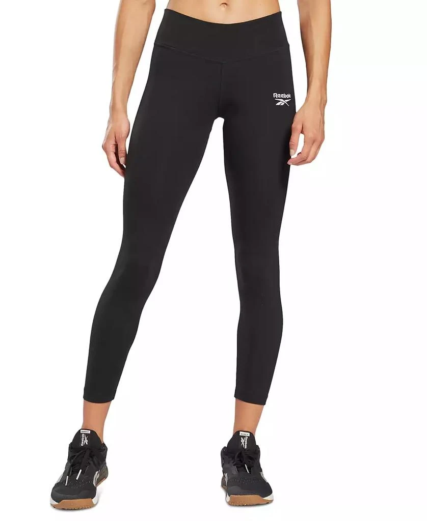 Reebok Women's Mid-rise Full Length Small Logo Leggings 1