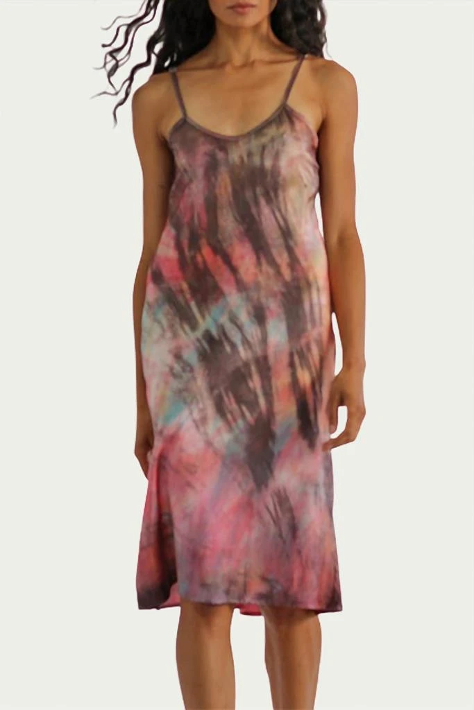 Haley Solar TIE-DYED SILK CHARMEUSE SLIP DRESS