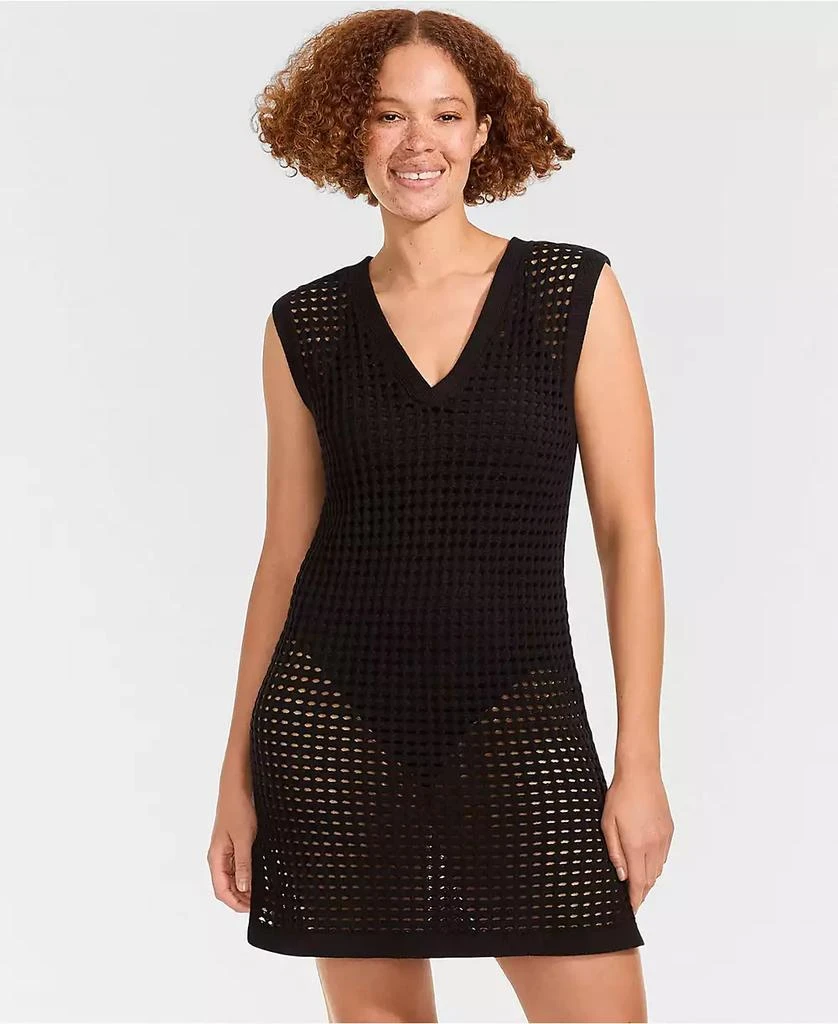 Lands
End Women
s Open Knit Cover-up Dress