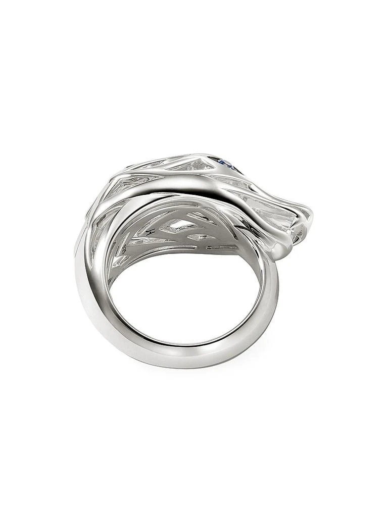 John Hardy Naga Dragon Sterling Silver &amp; Blue Sapphire Ring 5
