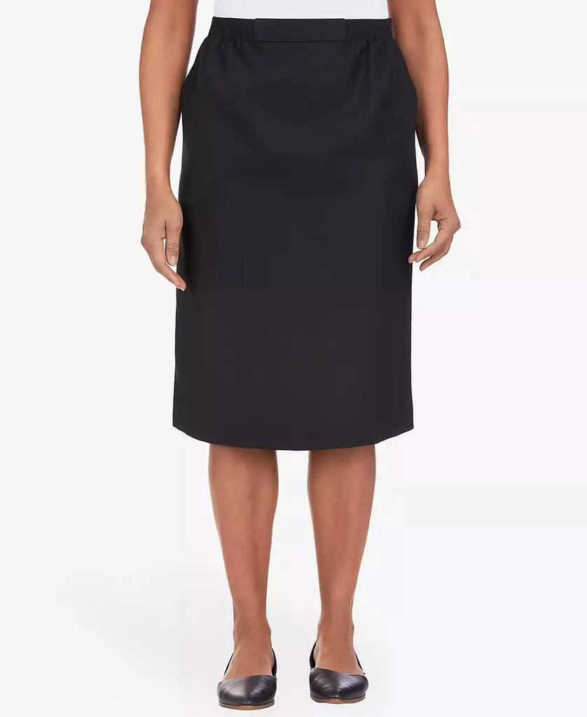 Alfred Dunner Women's Cinch Waist Midi Skirt with Slant Pockets 1